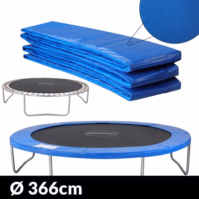 Cojín de protección para cama elástica Monzana® azul de Ø366 cm en PVC y espuma