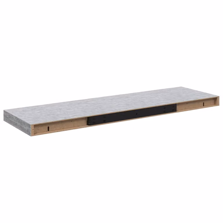 Set de 2 estantes flotantes para pared vidaXL en MDF color gris, An/P/Al: 80 x 23,5 x 3,8 cm