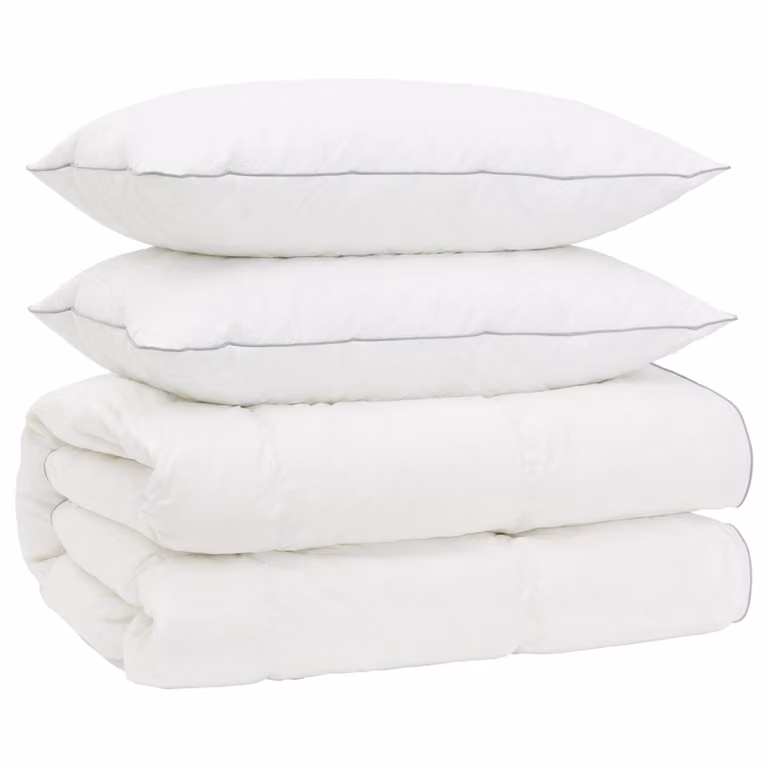 Juego de edredón FULDA de vidaXL con 90% plumón de ganso, color blanco, 3 unidades, 200 x 200 cm