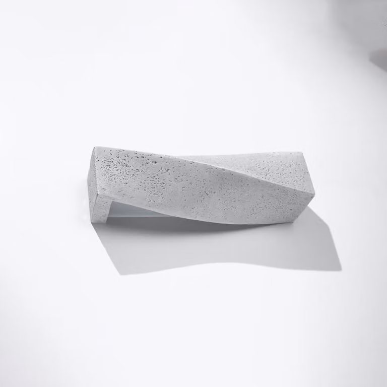 Lámpara de pared Sollux SIGMA de hormigón gris con casquillo E27, Altura: 14 cm