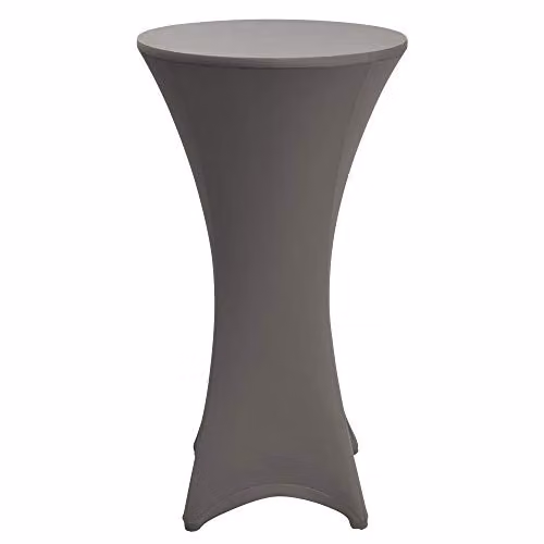 Funda elástica Beautissu para mesa redonda de bar o bistro, color antracita, lavable y con certificación Oeko-Tex Standard 100