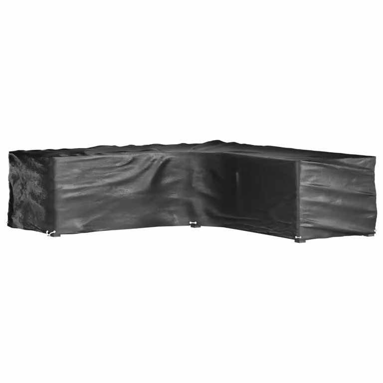 Pack de 2 fundas impermeables vidaXL para sofá de esquina en forma de L, color negro, An/P/Al: 285 x 285 x 70 cm