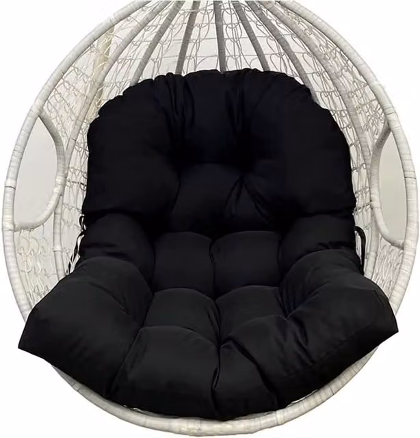 Cojín de repuesto para silla colgante y hamaca forma de huevo QIYAO, color negro, extraíble y lavable en lavadora