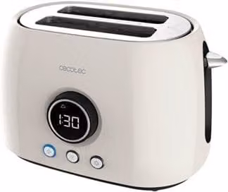 Tostador vertical Cecotec Classictoast 8000 de 2 ranuras en color beige con 800 W de potencia