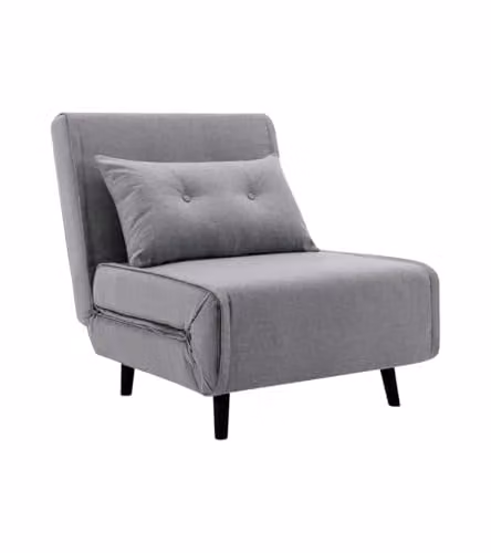 Sofá cama Pegaso Home Heavenly de 1 plaza convertible en cama, diseño moderno con acabado capitoné y patas de madera, color gris, An/P/Al: 82 x 95 x 81-192 cm