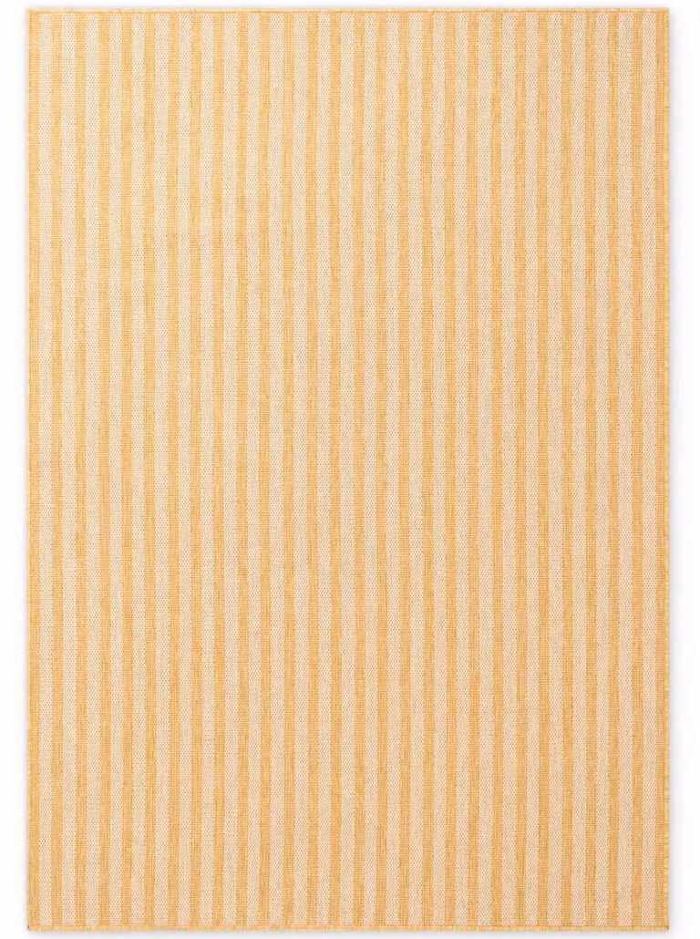 Alfombra de tejido plano Ted Baker Linley con diseño de rayas, reversible y apta para exteriores, color blanco y amarillo, An/P: 120 x 170 cm