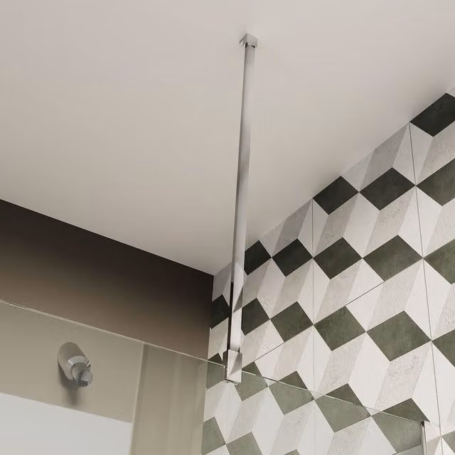 Barra de apoyo plegable para pared de ducha Idralite Mod. Flip en acero inoxidable color plata de 80 cm