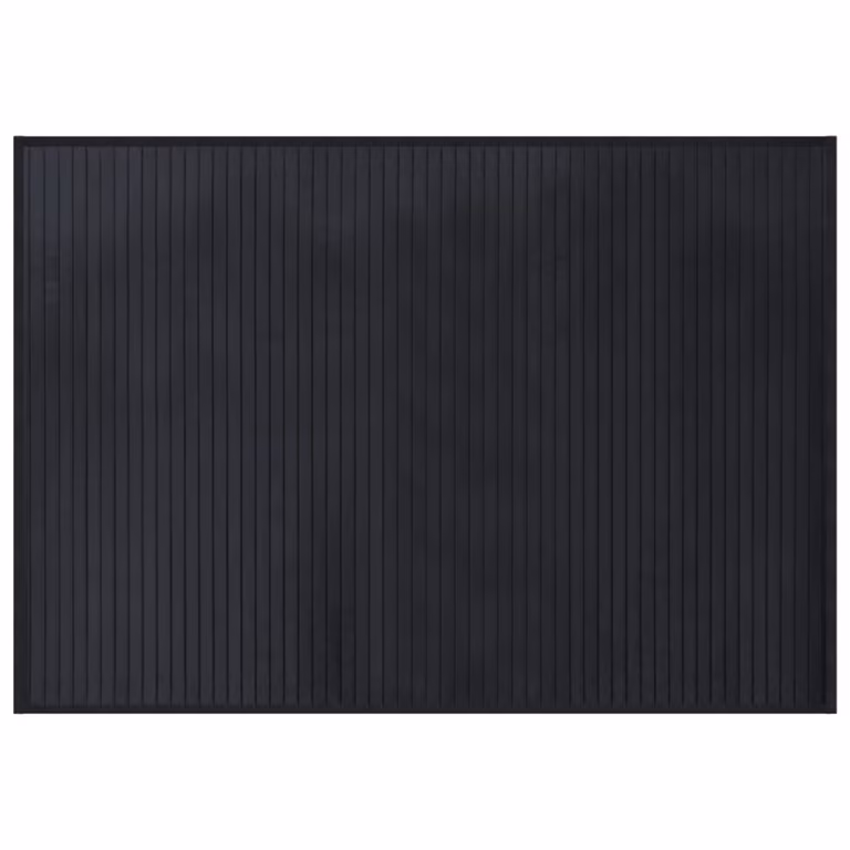 Alfombra rectangular de bambú negra antideslizante vidaXL An/P: 70 x 100 cm