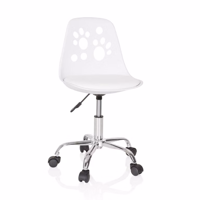 Silla giratoria para niños hjh office fancy i en color blanco y piel sintética