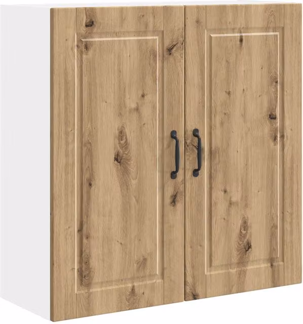 Armario de cocina moderno Helloshop26 de pared en color marrón roble con puertas batientes y estantes internos, An/P/Al: 80 x 31 x 80 cm