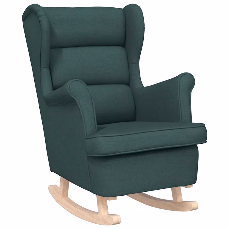 Silla mecedora de tela verde oscuro vidaXL An/P/Al: 74 x 90 x 102 cm