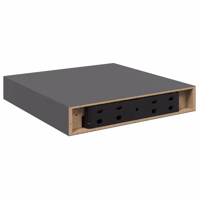Estante flotante de pared vidaXL en MDF gris brillo An/P/Al: 23 x 23,5 x 3,8 cm