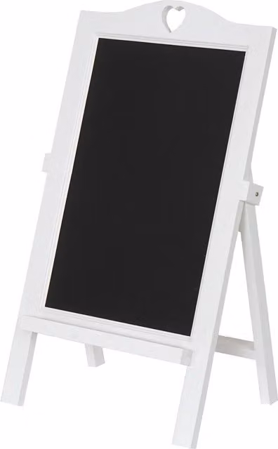 Pizarra Stopper Cliente HHG para Publicidad con Caballete, Lacado Blanco, An/P/Al: 66 x 39 x 33 cm