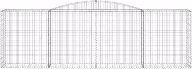Cesta gaviones en forma de arco SYFAX de hierro galvanizado color plata An/P/Al: 400 x 50 x 120/140 cm