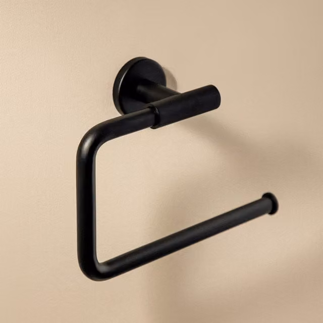 Toallero de aro Architect S+ Cosmic en acero inoxidable color negro para pared