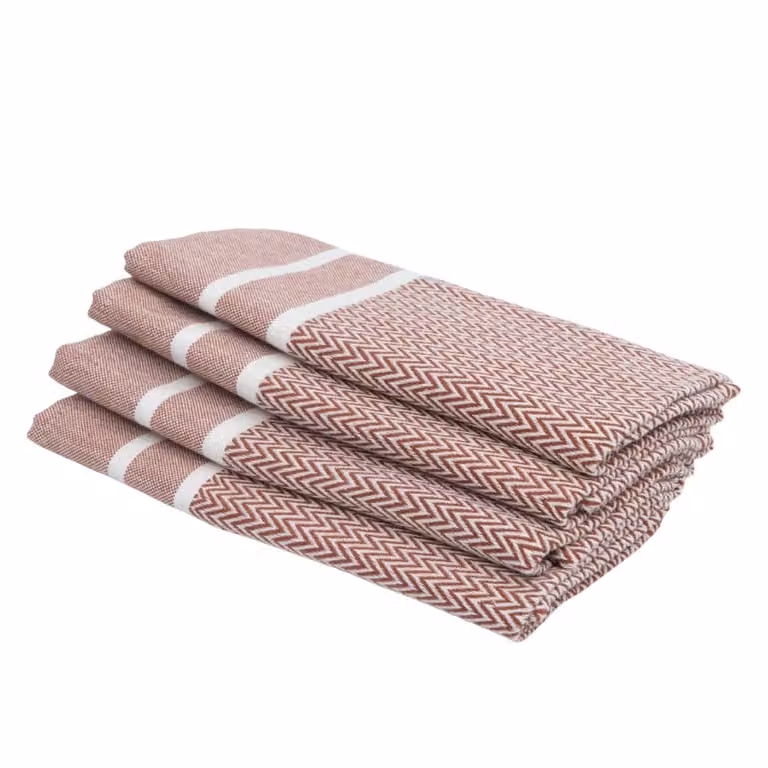 Pack de 4 servilletas de algodón Febronie en color rojo, An/An: 45 x 45 cm