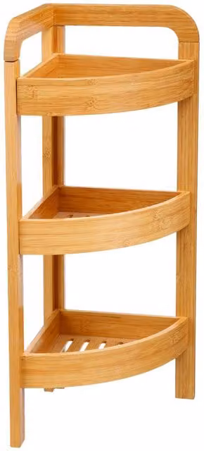 Estantería de esquina de 3 niveles 5five Simply Smart en bambú color marrón An/P/Al: 23 cm