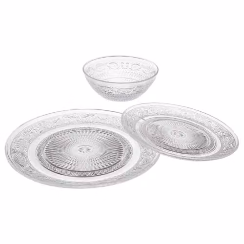 Servicio de vajilla de cristal Atmosphera de 18 piezas en color blanco para adultos