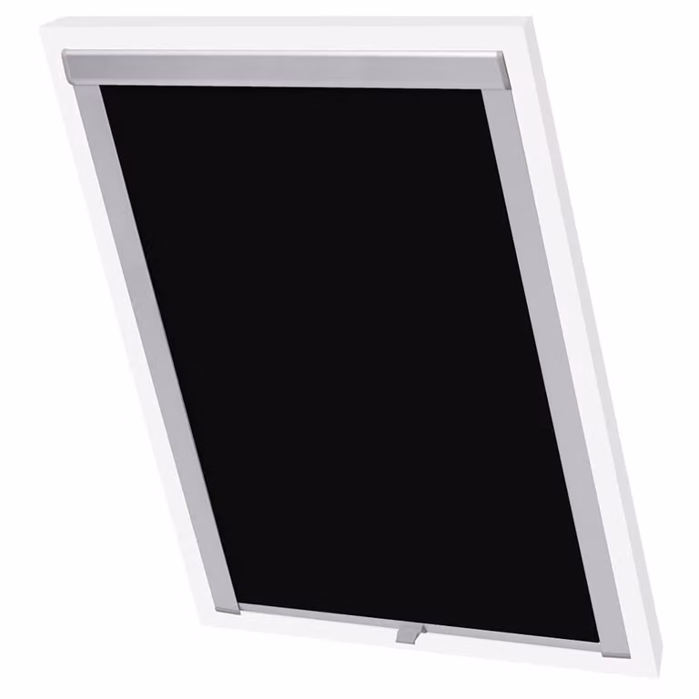 Persiana opaca enrollable vidaXL en color negro de poliéster con aislamiento térmico