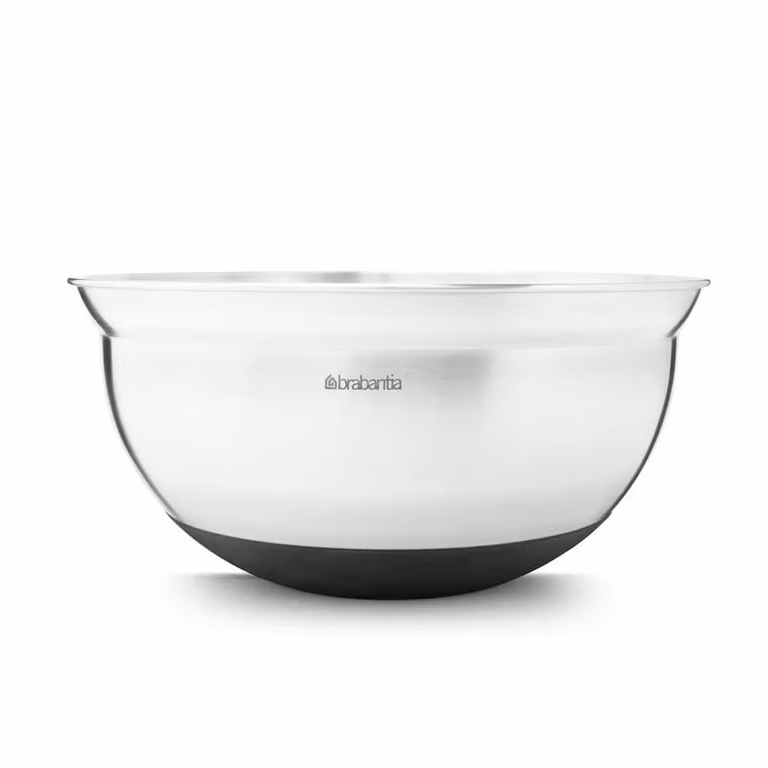 Bol para mezclar redondo Brabantia de acero inoxidable en negro y plata de 3 L