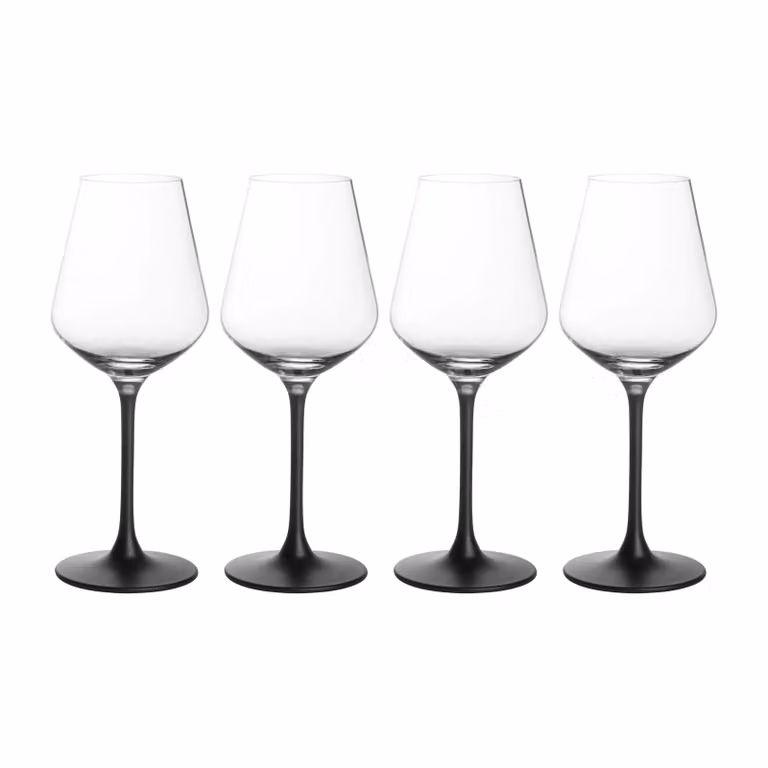 Juego de 4 copas de vino tinto Villeroy & Boch Manufacture Rock, transparente y negro, 470 ml