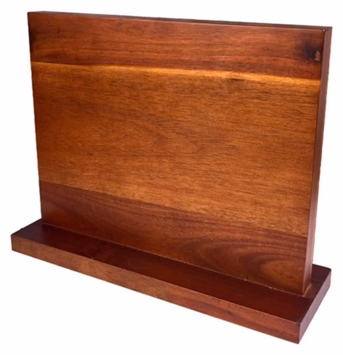 Soporte magnético doble cara de madera INF en color marrón con superficie magnética de 30 cm para cuchillos y accesorios de cocina