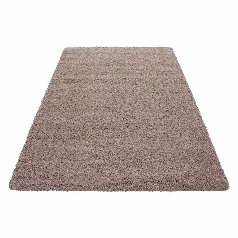 Alfombra de pelo largo Nazar beige de estilo moderno para salón o dormitorio, An/P: 80 x 250 cm