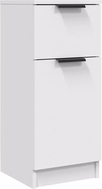 Aparador de madera contrachapada SYFAX en color blanco con acabado mate y diseño minimalista, An/P/Al: 30 x 30 x 70 cm