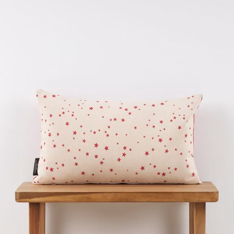 Funda de cojín jacquard reversible MUARÉ multicolor con motivos de estrellas, An/P/Al: 50 x 30 x 30 cm