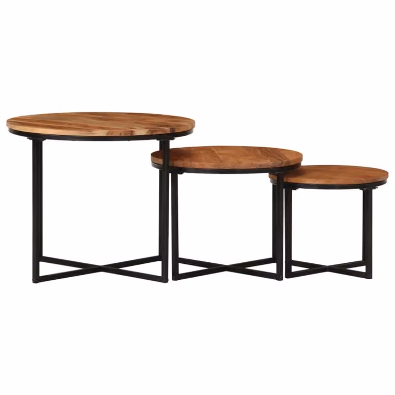 Mesa de centro Prolenta Premium de acacia en color marrón, forma cuadrada, An/P/Al: 55 x 55 x 45 cm