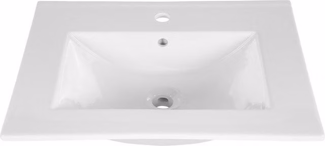 Lavabo empotrable rectangular Axis de Meublorama en cerámica blanco brillante con rebosadero An/P/Al: 61 x 46 x 17 cm