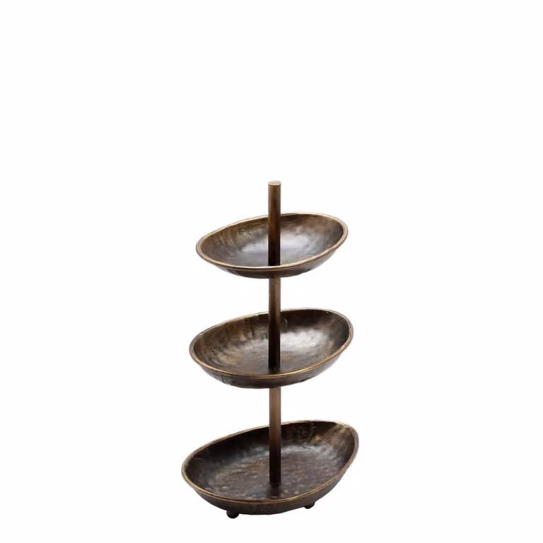 Frutero de varios niveles Sia Deco en color marrón y bronce con diseño redondo
