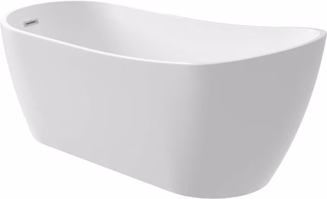 Bañera asimétrica de acrílico Deante Ligne Arnika en color blanco de 160 cm