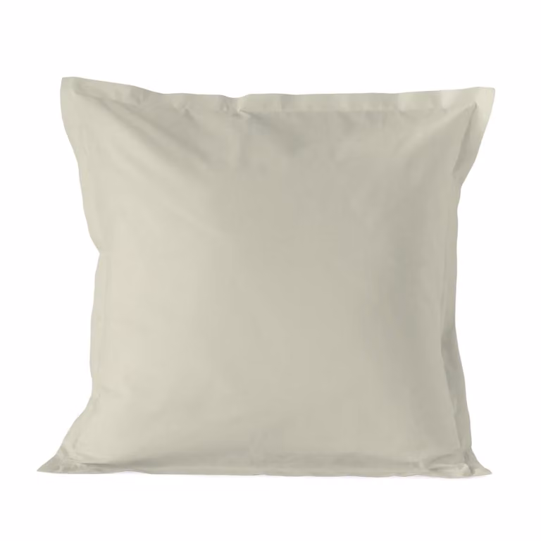 Funda de almohada Happy Friday de algodón beige de 80x80 cm
