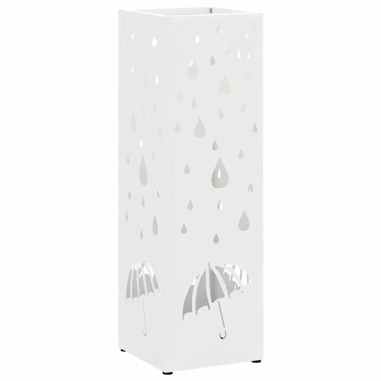 Soporte para paraguas de lluvia vidaXL en color blanco, An/An/Al: 15,5 x 15,5 x 49 cm