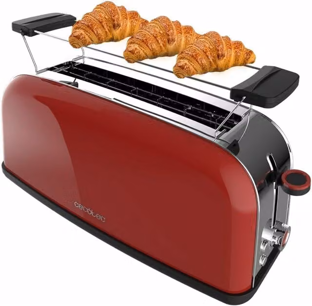 Tostadora Cecotec Toastin' Time 850 Red de 850 W con apagado automático y acabado en acero inoxidable