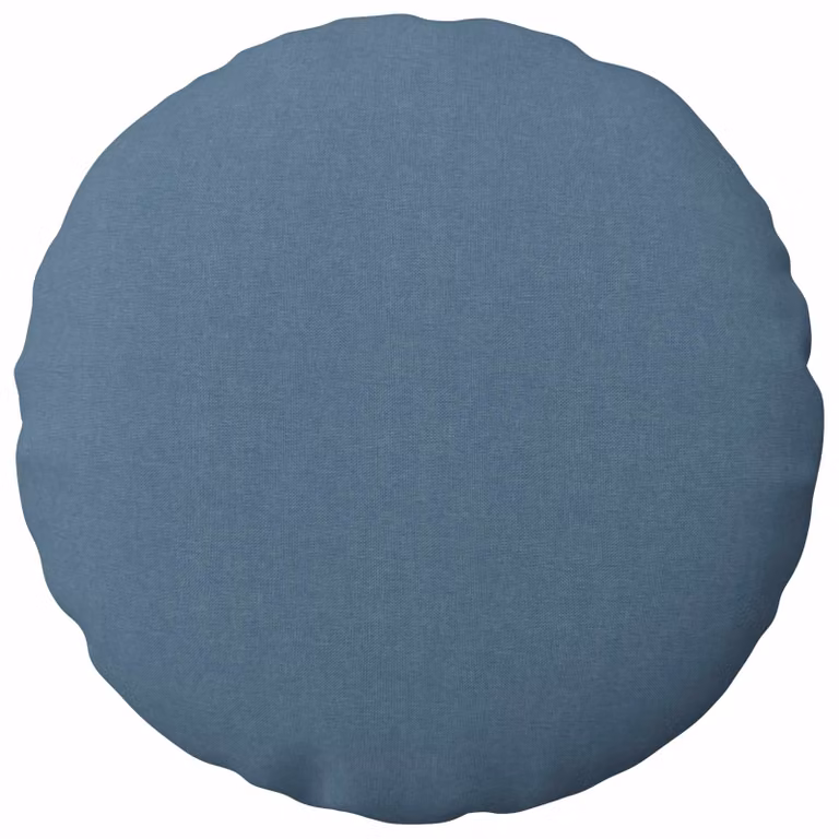 Set de 2 fundas de almohada redondas vidaXL HEERLEN en azul jeans, Diámetro: 60 cm