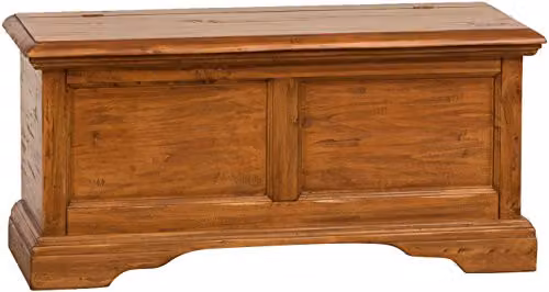 Baúl Country de madera maciza de tilo Biscottini con acabado nogal, An/P/Al: 100 x 38 x 48 cm