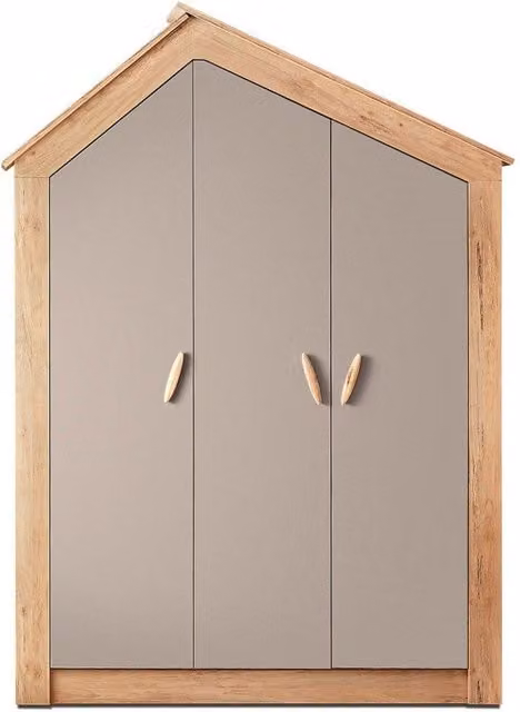 Armario de 3 puertas Muemue en color gris mate con iluminación integrada, An/P/Al: 150 x 58 x 207 cm
