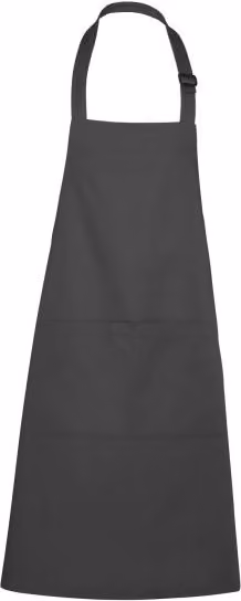 Delantal largo de cocina con tirante y cierre plástico Benoit de Roly en gris oscuro para adultos