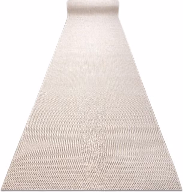Alfombra de pasillo Sion de RUGSX con tejido plano de sisal y polipropileno en color beige, An/P: 70 x 540 cm