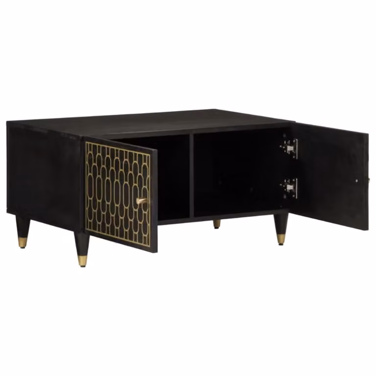Mesa de centro Maison exclusive de madera de mango y hierro en color negro An/P/Al: 80 x 50 x 40 cm