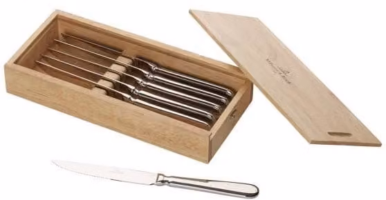 Juego de 6 cuchillos para carne Oscar de Villeroy & Boch en acero inoxidable color plata con bloque