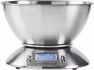 Balanza de cocina digital Gastronoma con acero inoxidable, capacidad de 5 kg y precisión de 1 g, color plata y negro, incluye temporizador y termómetro