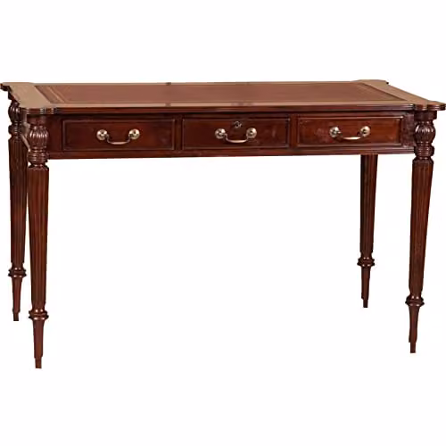 Escritorio vintage de madera de caoba de la marca Biscottini en color marrón, An/P/Al: 126 x 75 x 65 cm