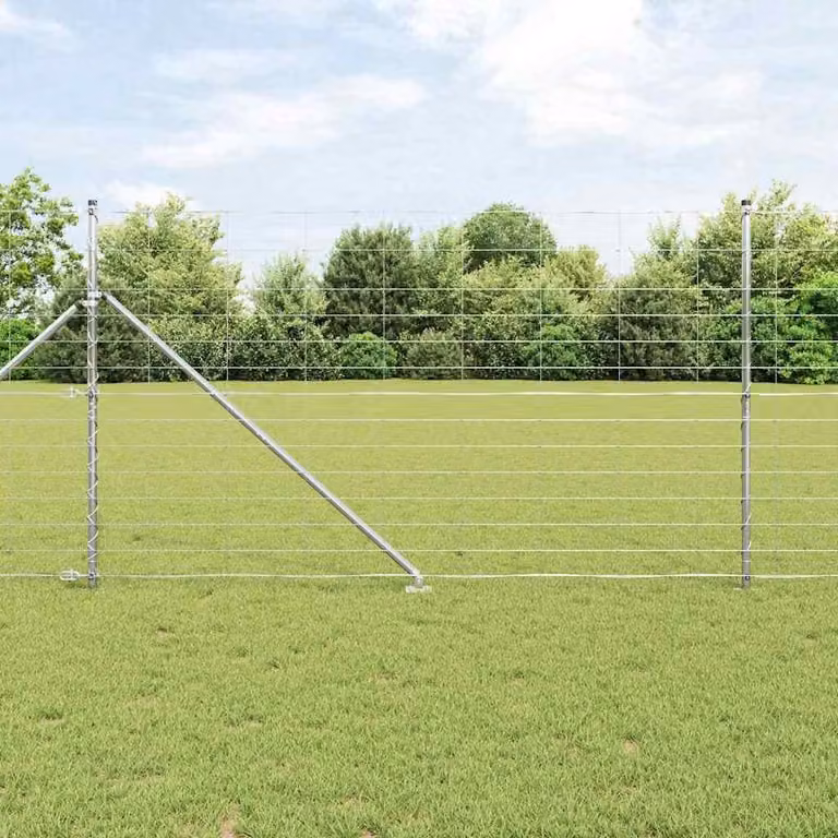 Valla de alambre soldado Syfax de acero galvanizado plateado con picos, An/Al: 140 x 50 cm