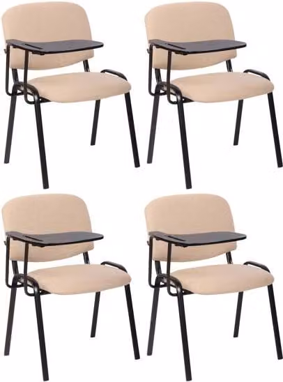 Juego de mesa plegable y 4 sillas Ken en tela color crema An/P/Al: 71 x 53 x 81 cm