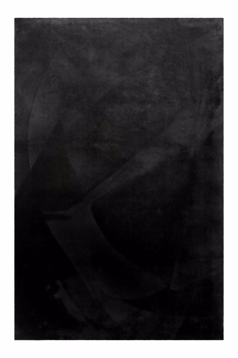 Alfombra tejida Homie Living de pelo corto color negro An/P: 160 x 225 cm