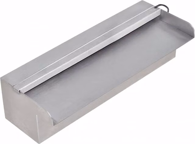 Fuente de cascada rectangular con LED para piscina de vidaxl en acero inoxidable color plata