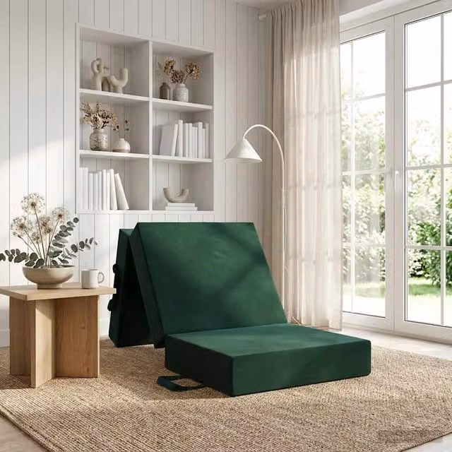 Sofá cama plegable de terciopelo verde vidaxl An/P/Al: 75 x 67 x 45 cm